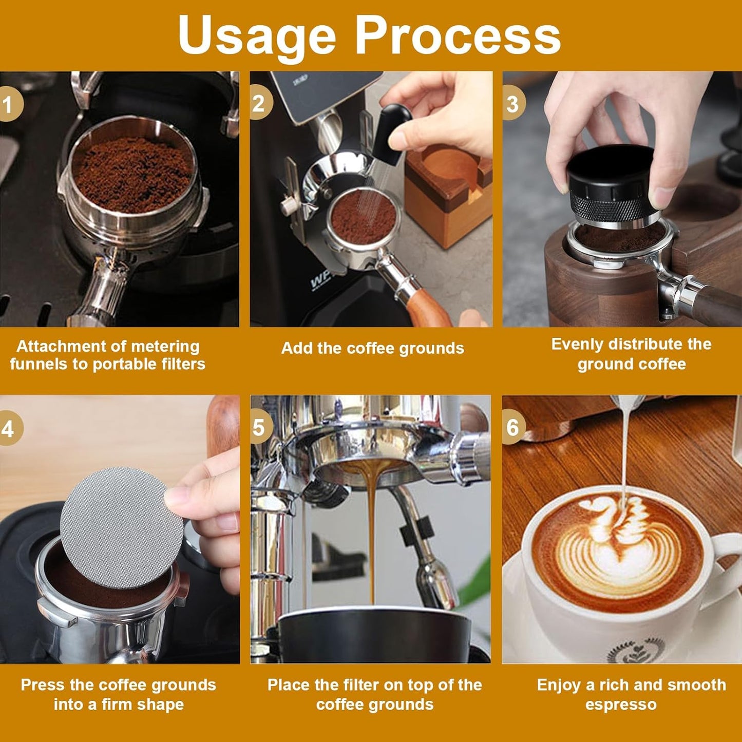 58mm Espresso Accessories,Wdt Tool espresso,Dosing Funnel And Coffee Puck Screen,Coffee Distributor,barista kit,0.4mm Stainless Steel 12pin Espresso Stirrer,With Additional 12 Replacement needles
