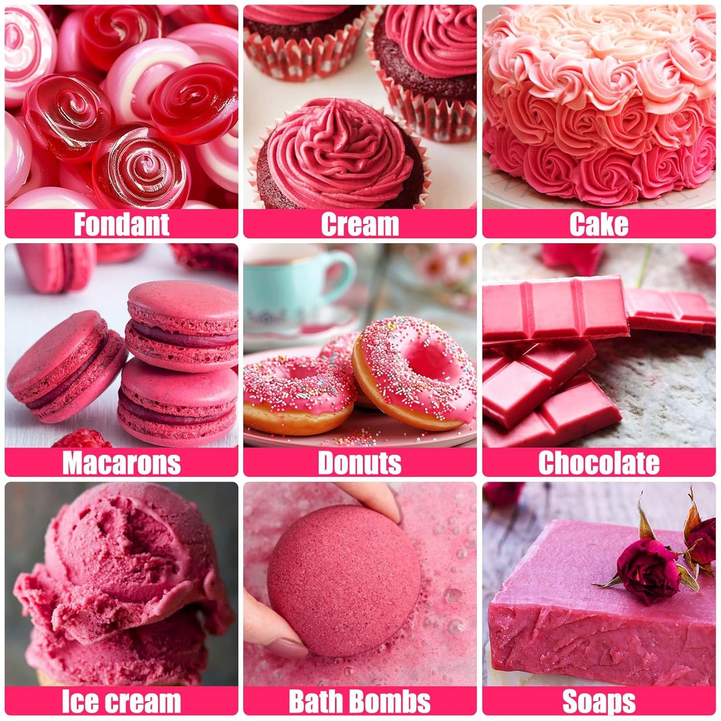 Oil Based Food Coloring for Chocolate - 50ml Rose Upgraded Edible Oil Based Food Dye for Cake Decorating, Baking, Candy Melts, Cookie, Icing Frosting, Fondant, Meringues - 1.69 Fl.Oz Bottles