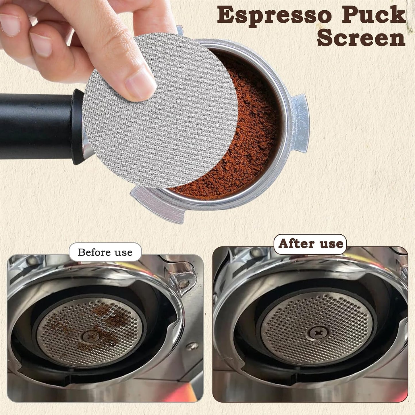 54mm Dosing Funnel with 53.5mm Puck Screen, Catcan Espresso Portafilter Funnel for Breville Series Barista