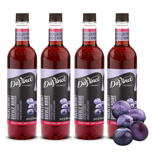DaVinci Gourmet Classic Huckleberry Syrup, 25.4 Fluid Ounces (Pack of 4)
