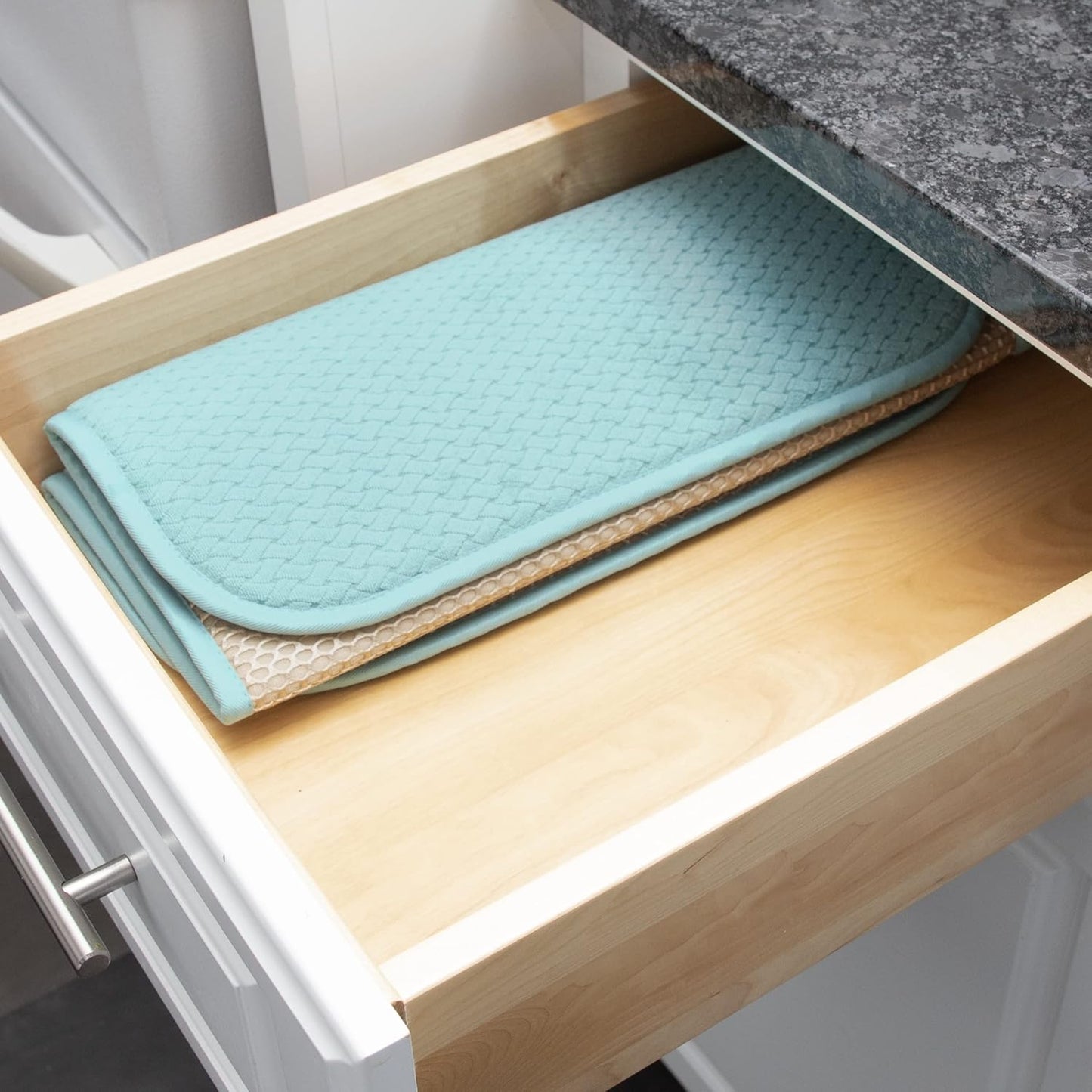 All-Clad Premium Reversible Dish Drying Mat for Kitchen: 16" x 28" Ultra-Absorbent, Long-Lasting, No Condensation, and Oversized for Large Pots and Pans - 1 Pack, Rainfall