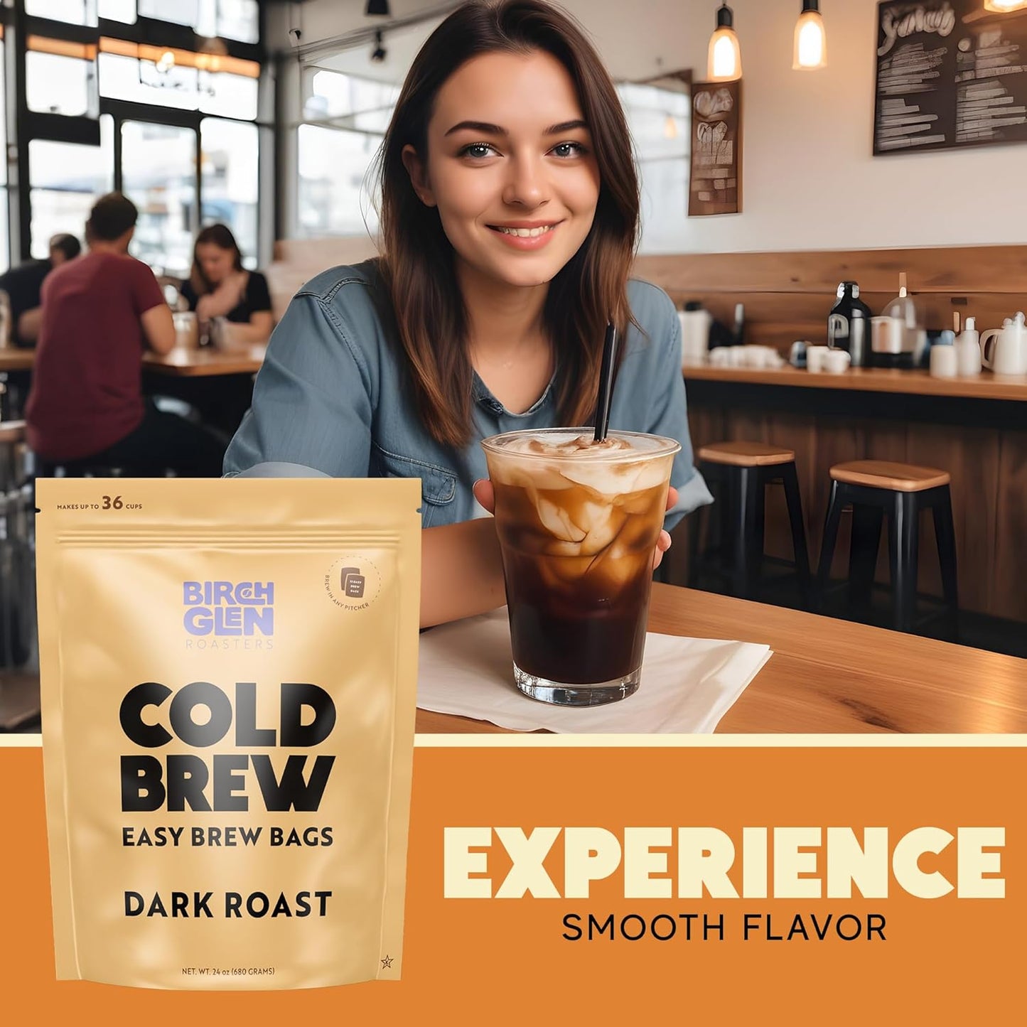 Birch Glen Roasters Cold Brew Coffee Bags - 12 Pack of Coarse Ground Coffee Filter Pitcher Packs for Easy Brewing - 100% Arabica - Yields 6 Pitchers - Pecan Pie Flavor