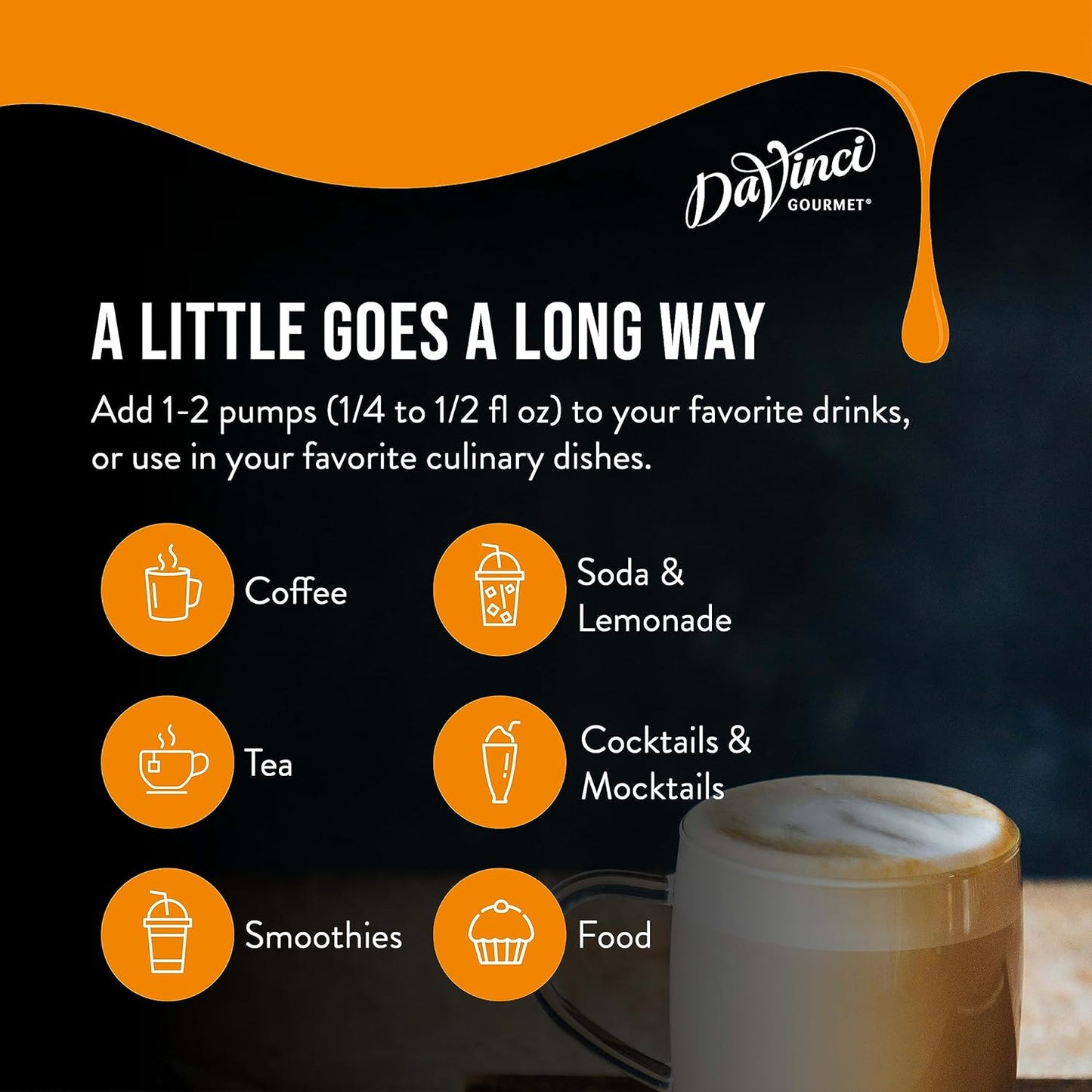 DaVinci Gourmet Classic Peach Syrup, 25.4 Fluid Ounces (Pack of 4)