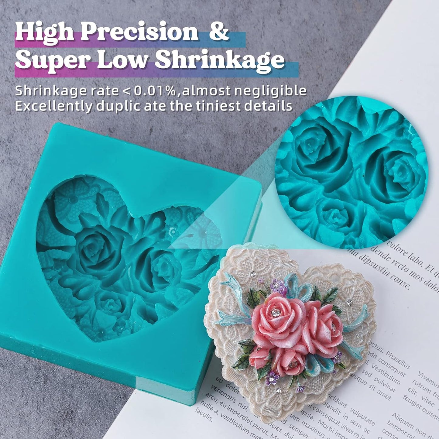 LET'S RESIN Silicone Mold Making Kit 10A,Liquid Silicone Food Grade for Mold Making, Extra Soft & Elastic Silicone Rubber, Ideal for Casting Resin Molds,3D Silicone Molds, Silicone Inlay (20.46oz)