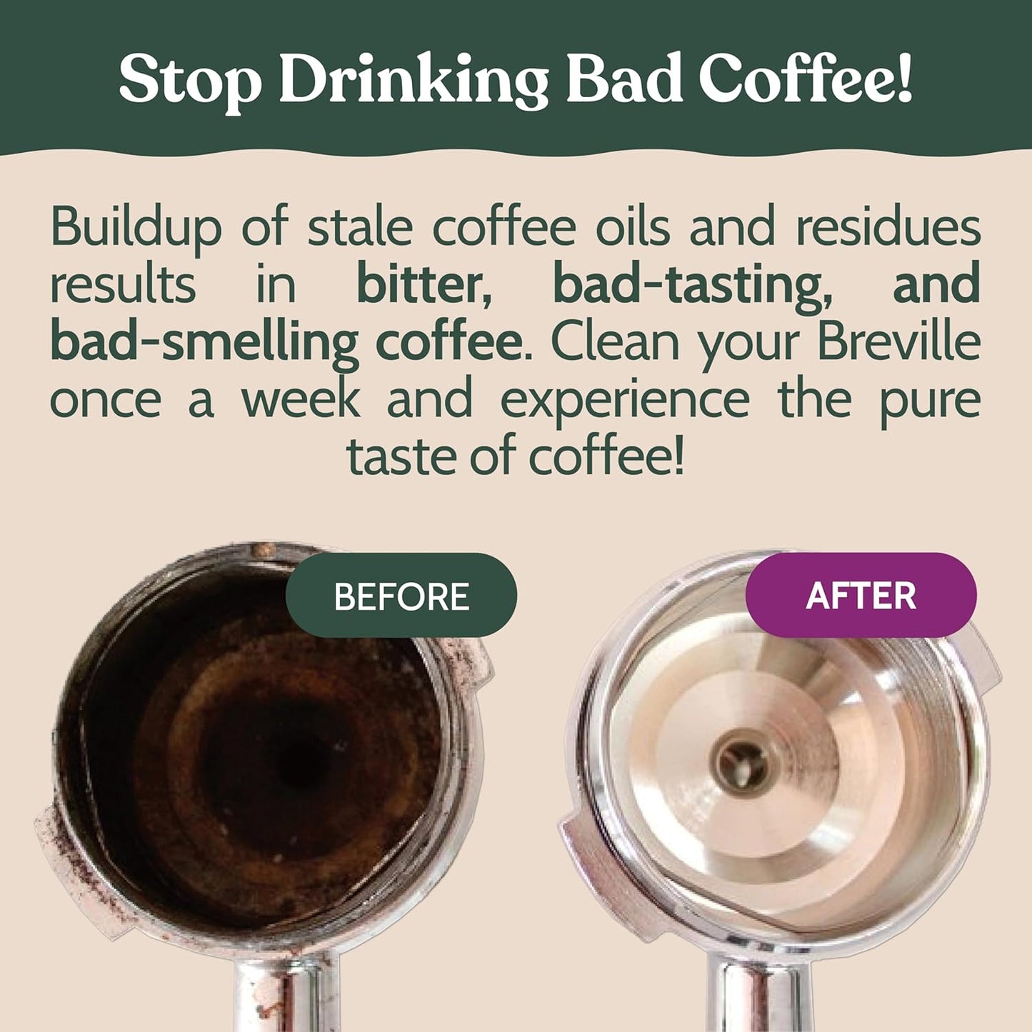 Roobi Espresso Cleaning Disc Compatible with Breville. 54mm Backflush for Disc Espresso Cleaning Tablets, 2 Pack