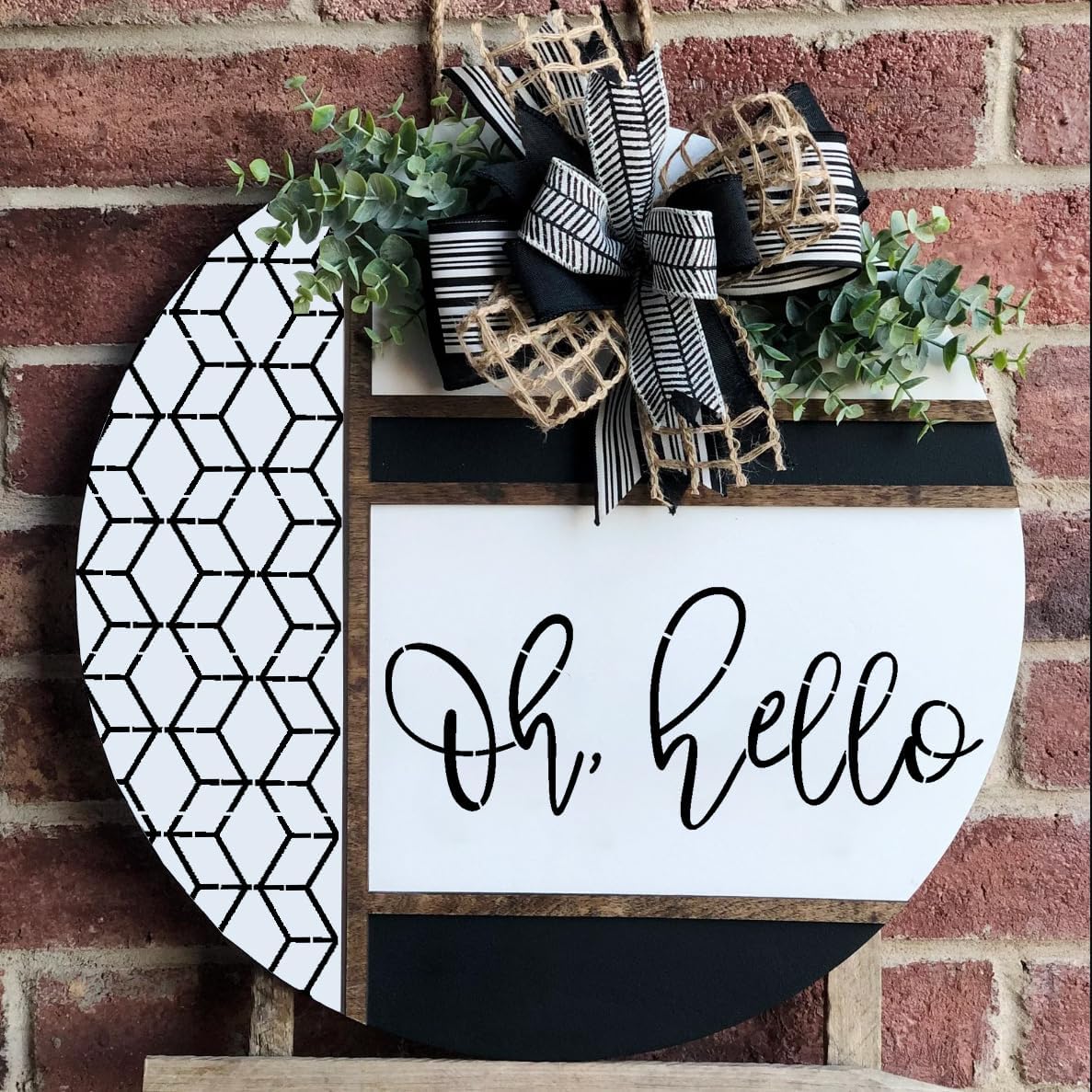 Welcome Stencils for Painting on Wood 12” Welcome Stencil for Door Mat Half Round Stencils for Wood Sign Doormat Fabrics