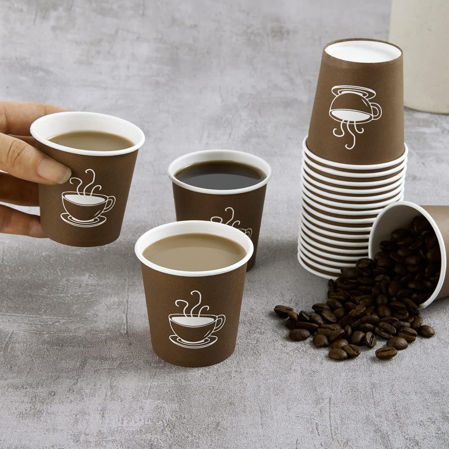 600 Pack 4 oz Paper Cups, Small Disposable Coffee Cups, Paper Espresso Cups, Hot/Cold Drinking Cups for Party, Picnic, Travel and Events