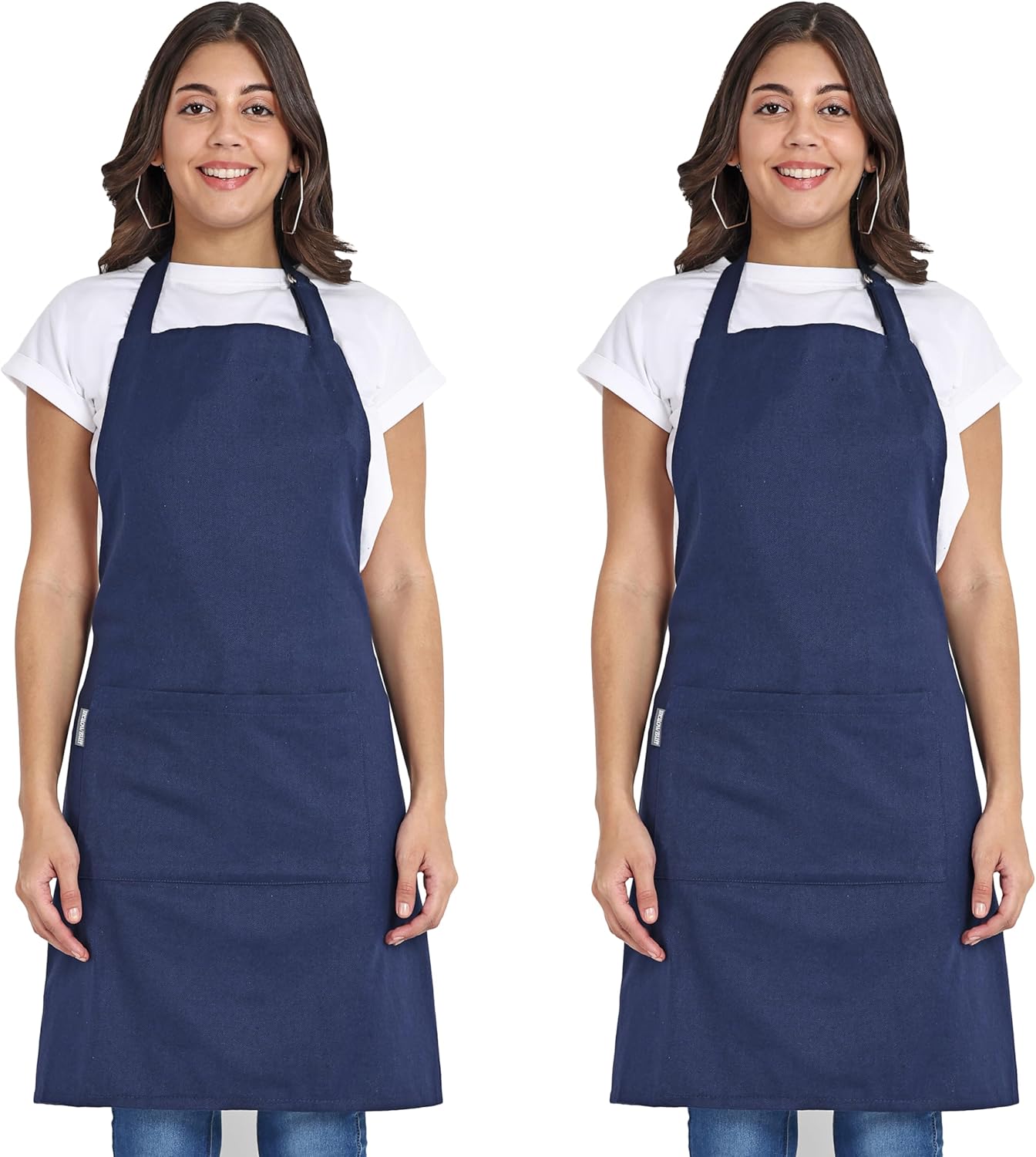 Chef Apron, Recycled Cotton Kitchen Apron with an Adjustable Neck with Long Ties, for cooking, baking
