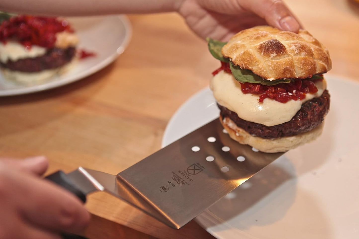 Mercer Culinary Millennia Perforated Turner/Spatula, 8-Inch x 3-Inch Blade, Black Handle