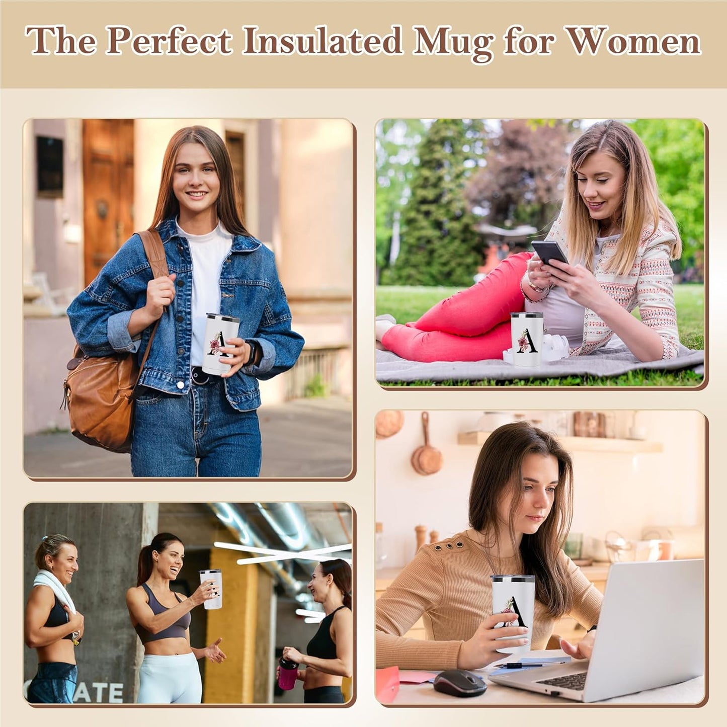 20 Oz Insulated Coffee Cup with Lid Car Tumbler Travel Mug Women Thank you Appreciation Gratitude Female Back School Teacher End of Year Pastor Wife Team Mom Coach Nurse Day Doctor Bulk Gifts Ideal