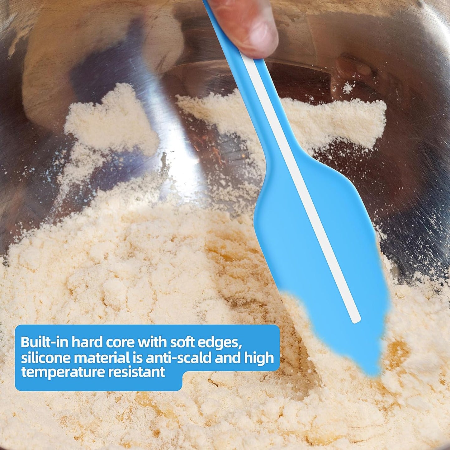 Slim Silicone Spatula Set, 5 Piece Food Grade Rubber Spatulas for Baking, Cooking, and Mixing High Heat Resistant Non Stick Dishwasher Safe BPA-Free (Multicolor)