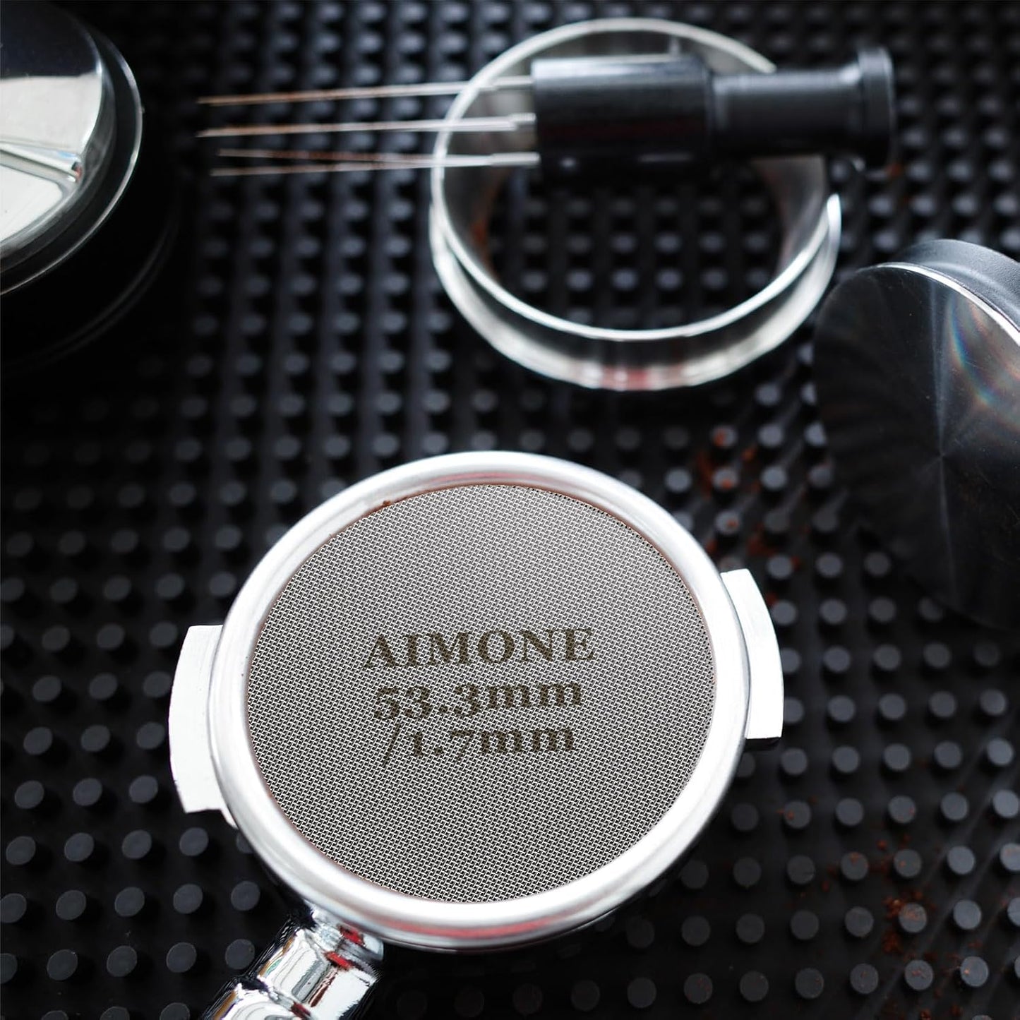 Espresso Puck Screen - Lower Shower Screen Compatible With Espresso Portafilter Filter Basket, Reusable1.7mm Thickness,150μm, 316 Stainless Steel (1, 53.3MM)