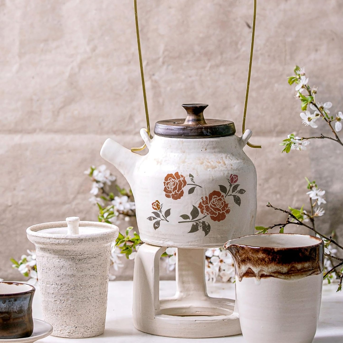 NAKLEO DIY Reusable Plastic Stencil - 15x21cm / 5.8” x 8.3” - Rose Flower Bloom - Art Craft Wall Painting Pattern Template Scrapbooking Decoupage - Fabric Furniture Wood