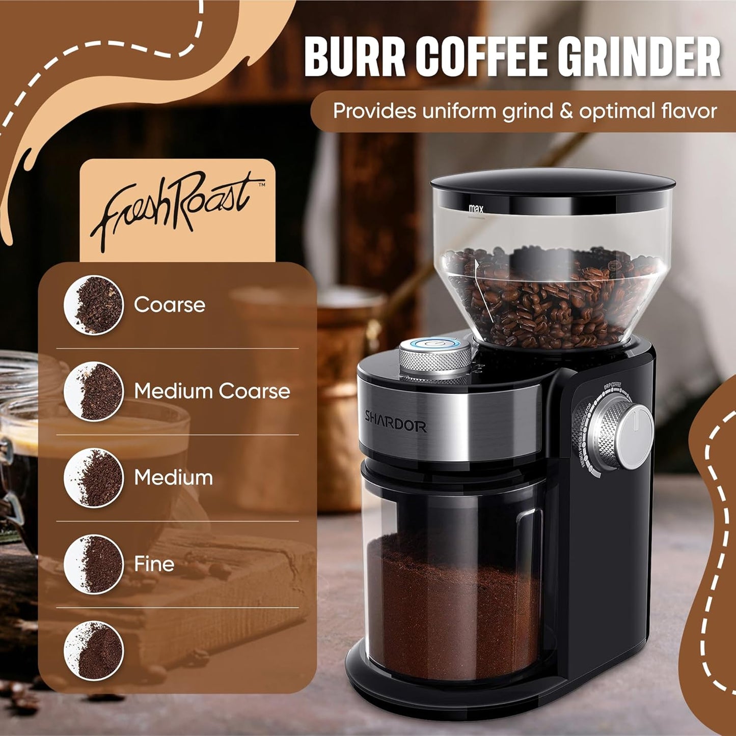 Fresh Roast Coffee Roaster Bundle SR800, Glass Extension Tube, Burr Grinder, (2 Lbs) Sample Pack of Green Beans, (2- pack) Sample trays