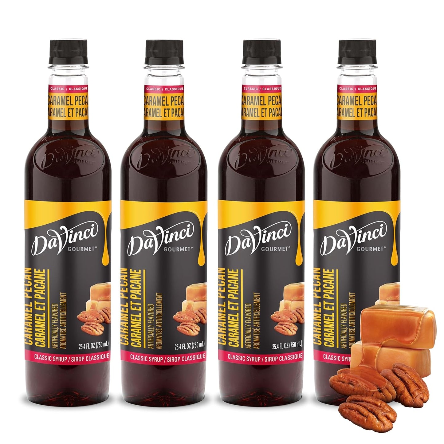 DaVinci Gourmet Classic Caramel Pecan Syrup, 25.4 Fluid Ounces (Pack of 4)