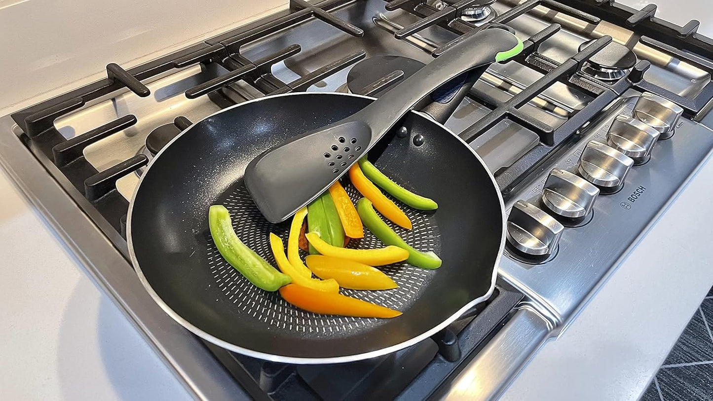 Kitchen Utensil 5 in 1 Multifunctional Nonstick Cutter, Turner, Colander, Soup Spoon, Spatula, Green