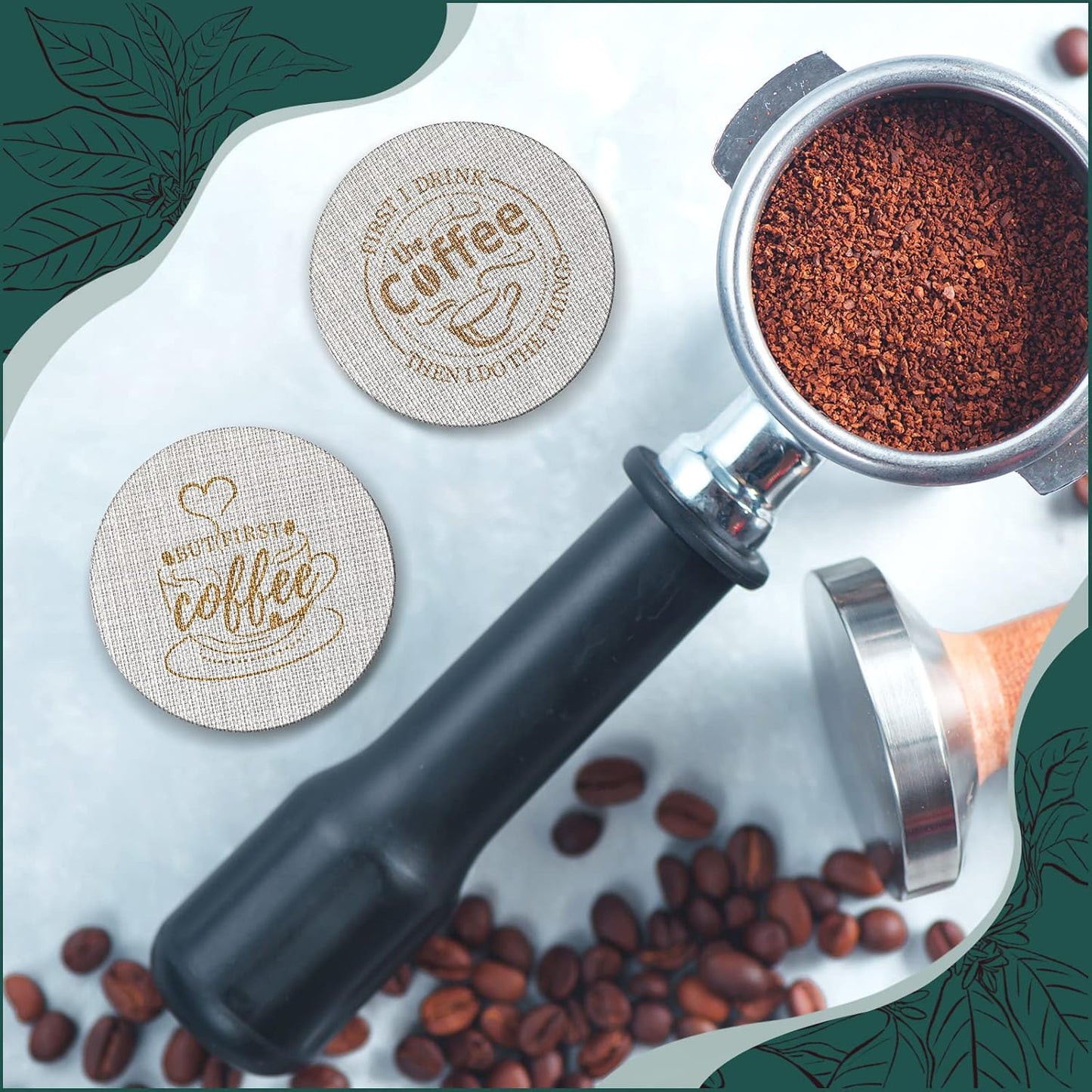 Yaomiao 2 Pieces 53.3mm Espresso Puck Screen, 1.7mm Thickness 150 Micrometre Reusable Barista Espresso Screen Stainless Steel Coffee Filter Mesh Plate for Bottomless Portafilter Filter Basket