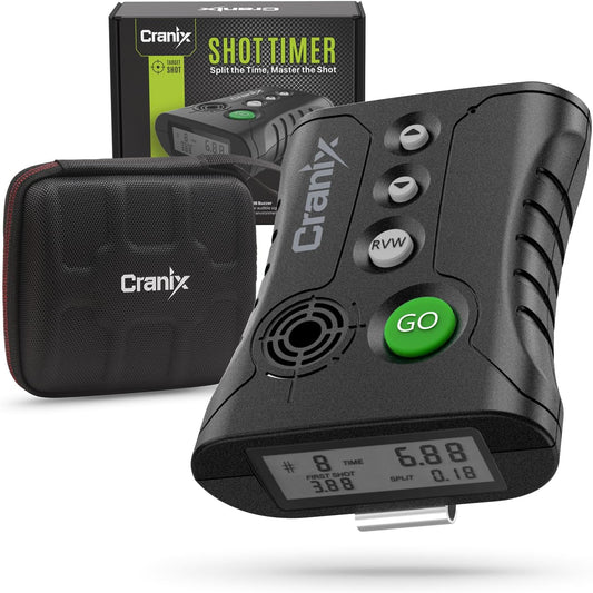 Professional Shot Timer for Shooting Competition, 0.01s Precision Tactical Training Shot Timers with Loud Buzzer, Enhanced Detection & Long Battery Life & 4 Modes Green