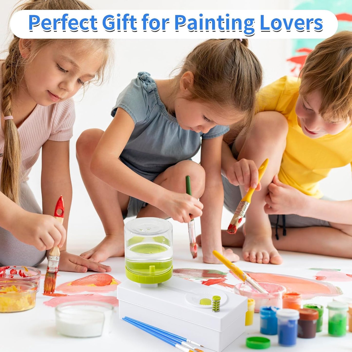 Paint Brush Cleaner Brush Rinser with Drain Water Circulation Paintbrush Scrubber Cleaner Rinser Cup for Acrylic, Watercolor, Oil and Water-Based Paints Art Supplies Paint Brush Cleaner Tool