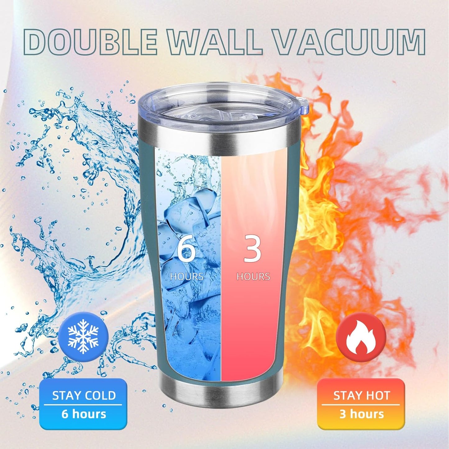 MEZMUT 20oz Coffee Tumbler with Lid and Straw Double Wall Vacuum Insulated Cup Stainless Steel Travel Mugs Insulated for Hot & Cold Leakproof Powder Coated Tumbler for Indoor Outdoor(Mayan Blue)