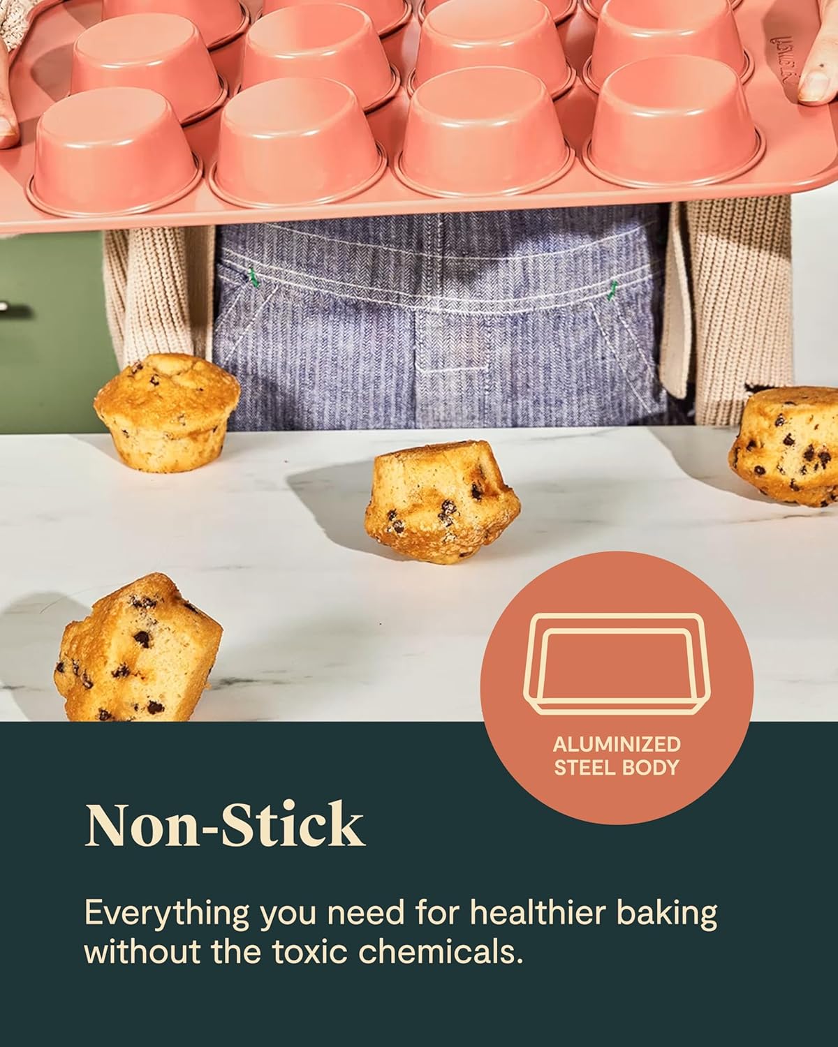 Caraway Nonstick Ceramic Bakeware Set (5 Pieces) - Baking Sheets, Assorted Baking Pans & Storage - Aluminized Steel Body - Non Toxic, PTFE & PFOA Free - Cream