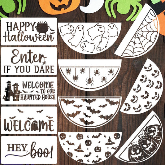 Halloween Stencils for Painting on Wood 12” Halloween Stencil Hey Boo Trick or Treat Hocus Pocus Templates for Door Hanger Porch Sign Shirt Painting