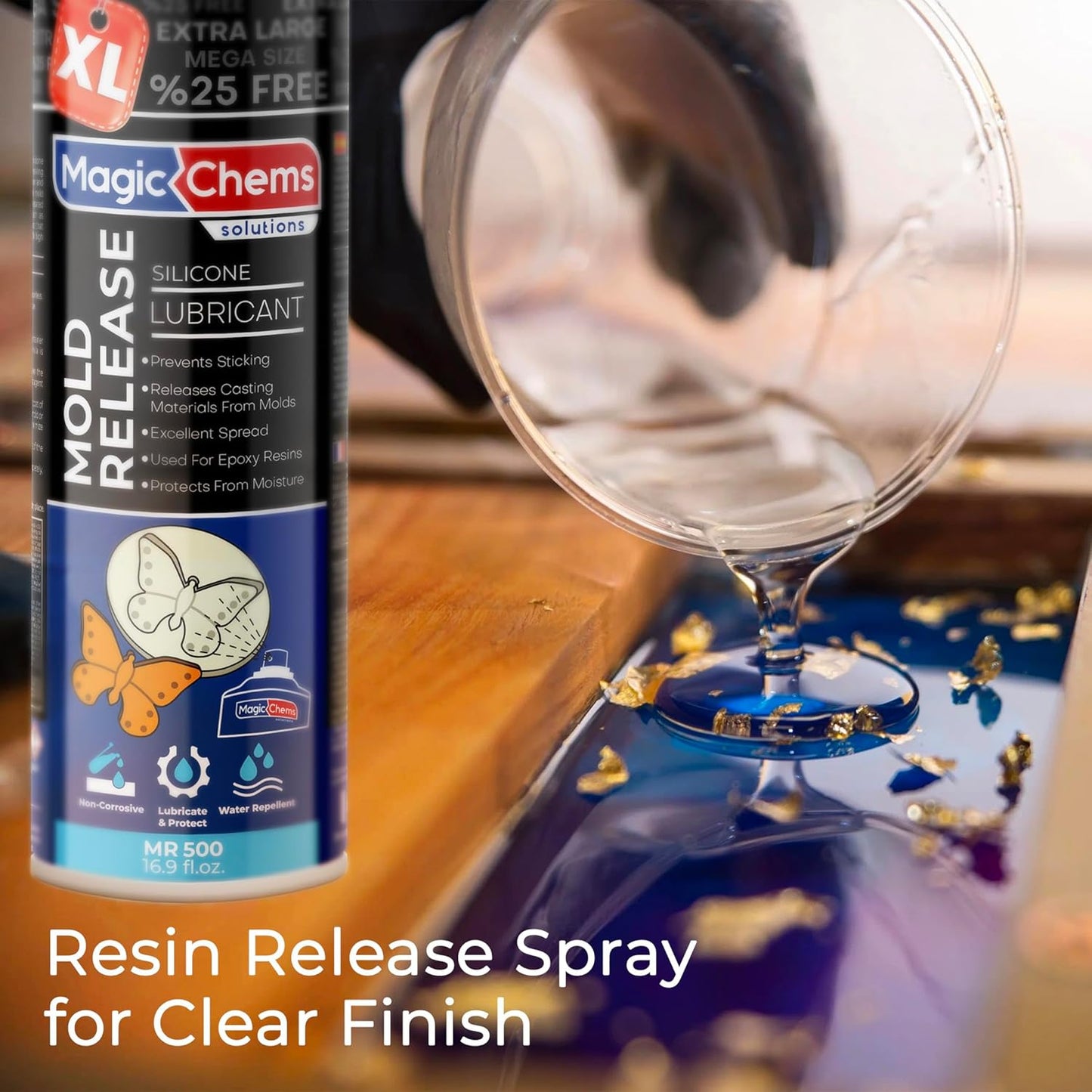 Mold Release, Silicone Mold Release Spray (16x16.9 fl oz/500ml) Mold Release for Epoxy Resin and Candle Mold Release Spray (16 Pack Mega Size)