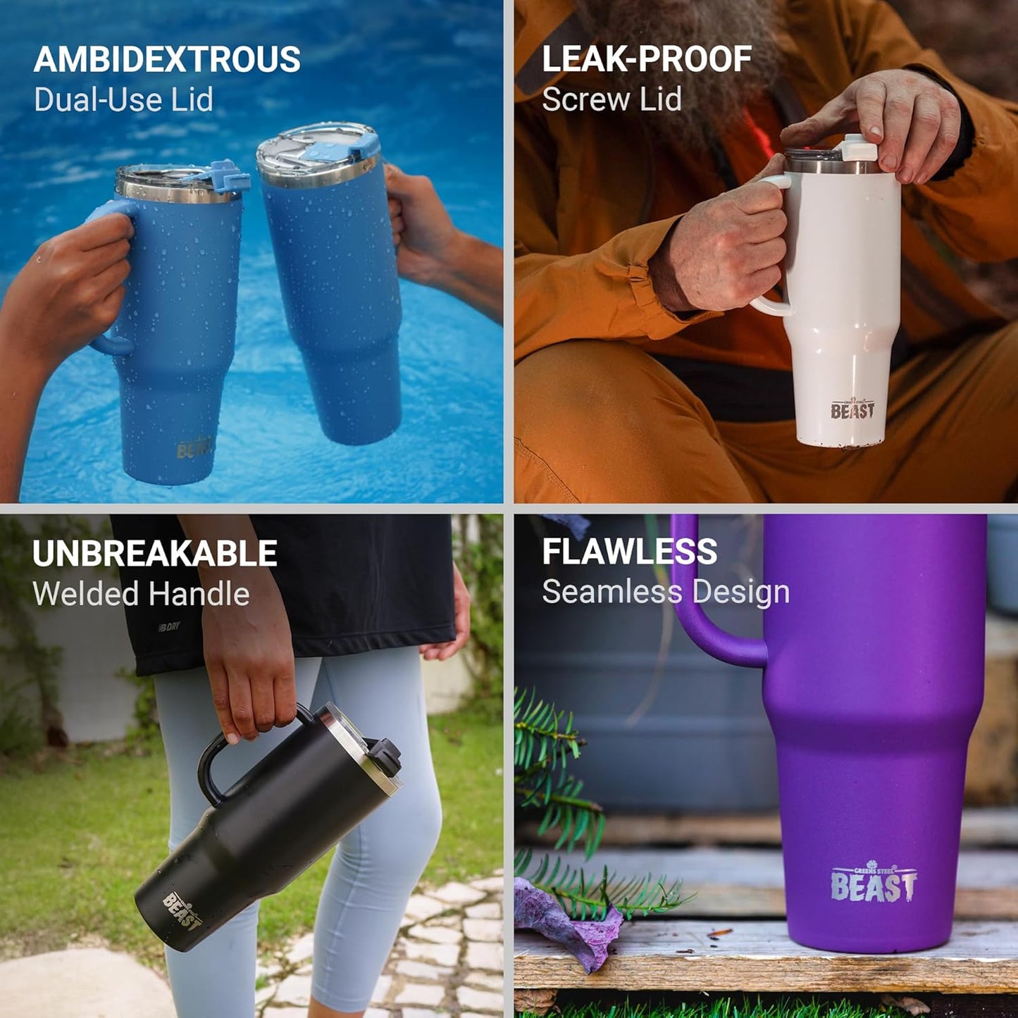 Beast 50 oz Tumbler Stainless Steel Vacuum Insulated Coffee Ice Cup Double Wall Travel Flask (Royal Blue)