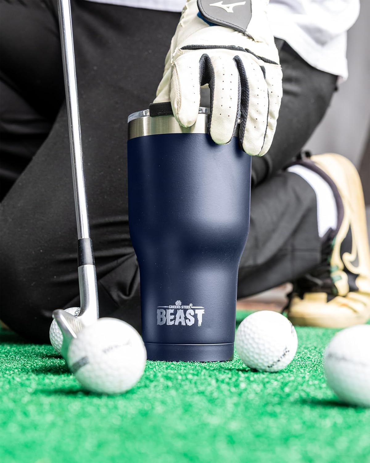 Beast 40 oz Tumbler Stainless Steel Vacuum Insulated Coffee Ice Cup Double Wall Travel Flask (Navy Blue)