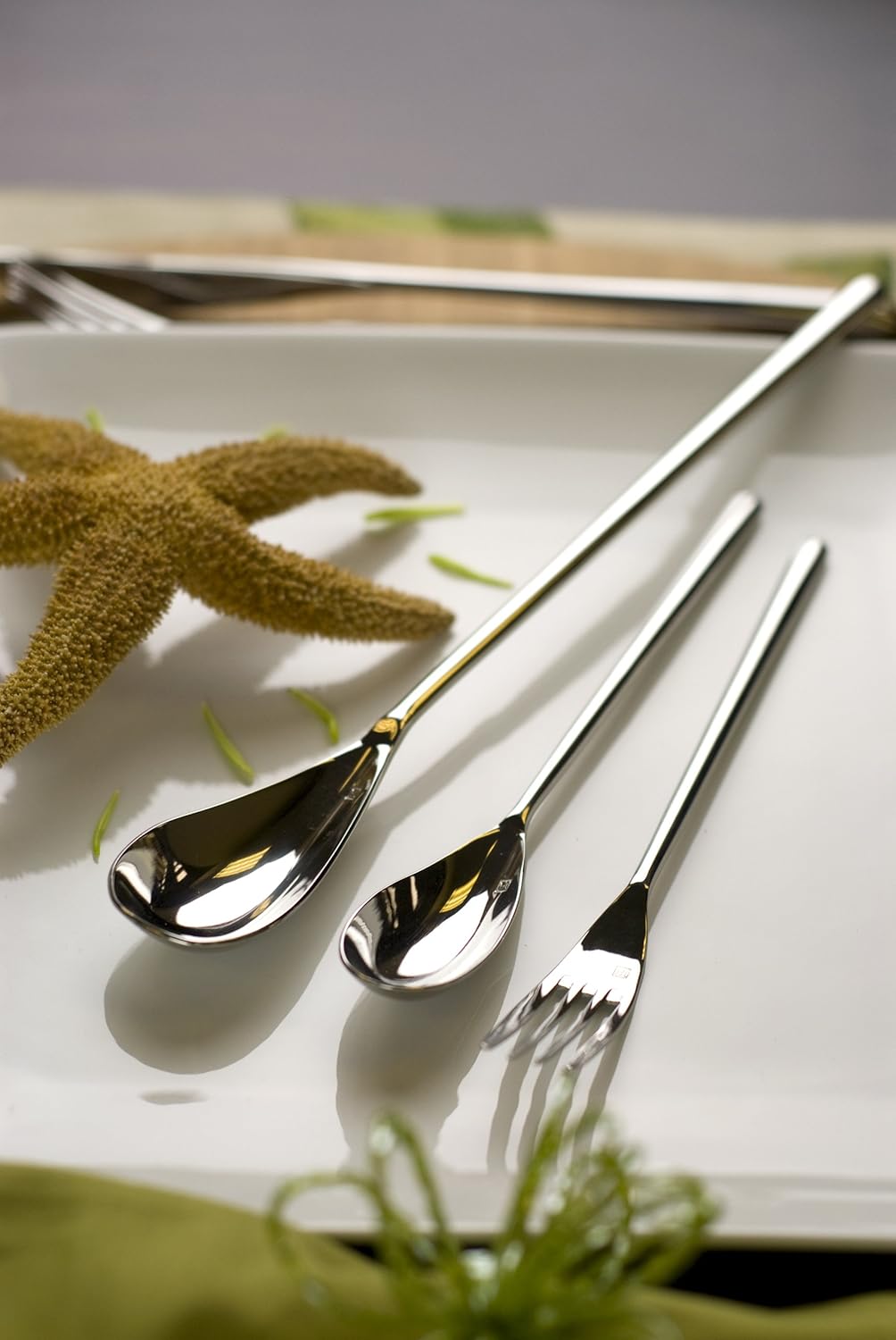 Fortessa Dragonfly 18/10 Stainless Steel Flatware Short Salad Fork, 7-Inch, Set of 12