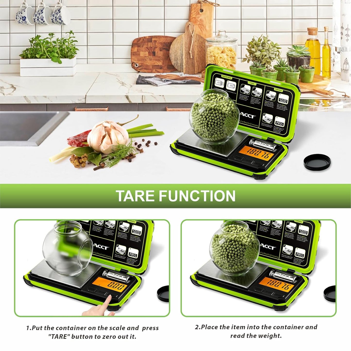 Precision Pocket Scale, 200gx0.01g Jewelry gram Scale, Digital Food Scale with LCD Display, one-Click Conversion 6 Units, Mini Scale for Weed/Kitchen/Powder/herb/Coins(Battery Included)