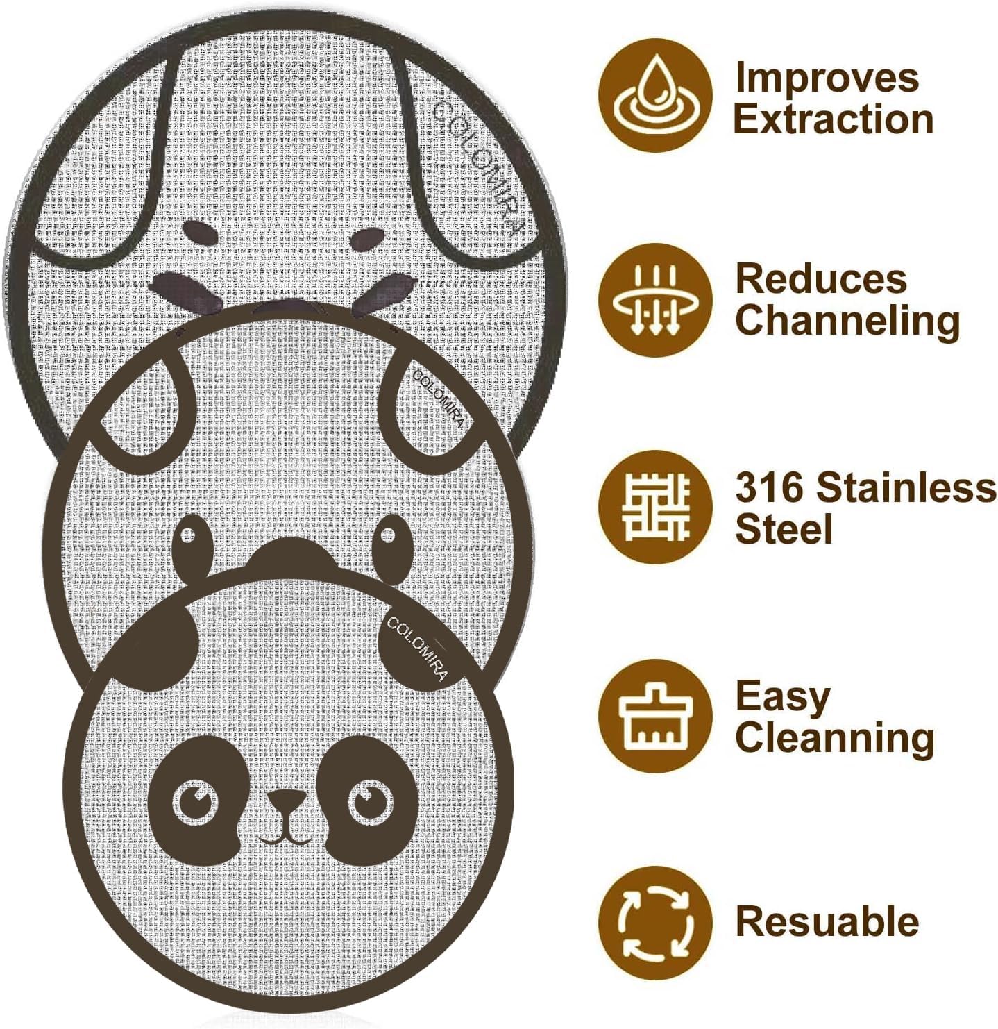 53.5mm Espresso Puck Screen, Lower Shower Screen, Metal Coffee Reusable Filter for 54mm Espresso Portafilter Basket, 1.7 Thickness(Doggie)