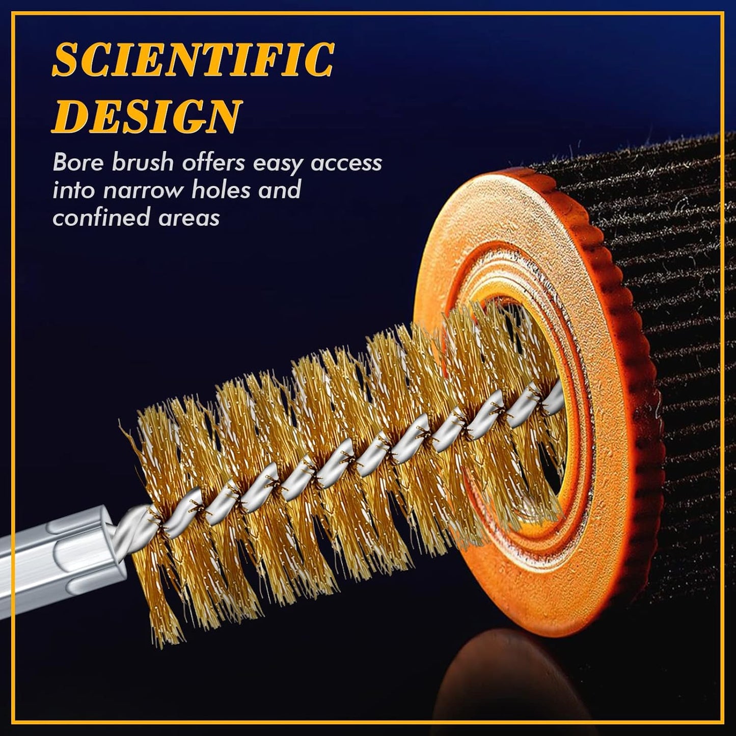 12 Pieces Bore Brush for Drill Wire Bore Brush Set Wire Cleaning Set Stainless Steel Cleaning for Power Drill Impact Driver (Brass)