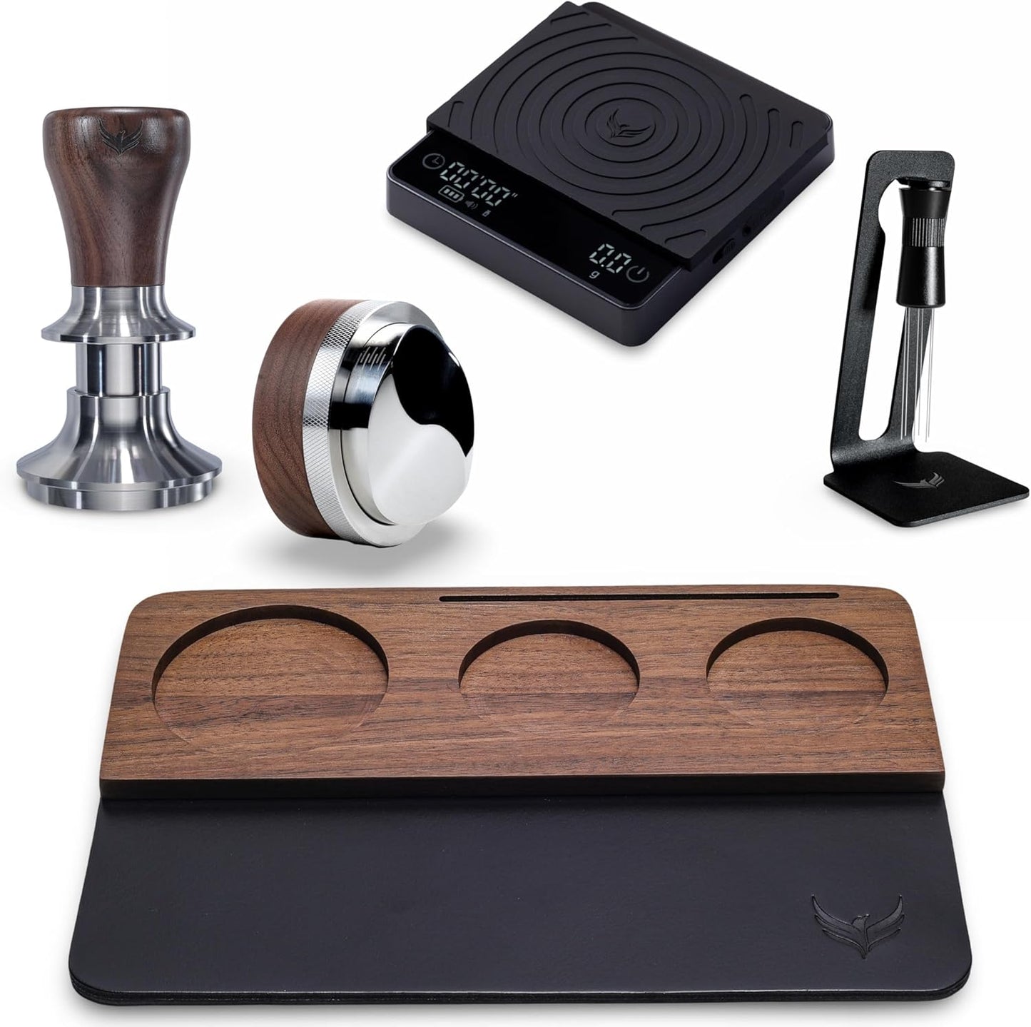 54mm Espresso Puck Prep Kit For Breville – 30LB Calibrated Tamper, Leather Tamping Mat, Distribution Tool, Coffee Scale & Espresso Prep Tool
