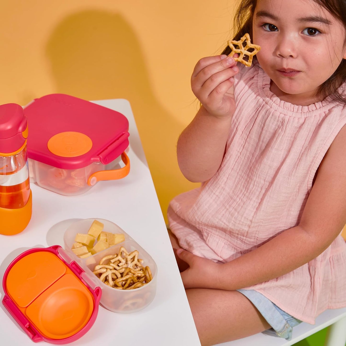 b.box Snack Box (2-pack) Reusable Snack Containers with Lids – Bento Box for Kids & Toddlers, Leakproof Lunch Box, BPA-Free and Dishwasher Safe Snack Container(O'Breeze + Emerald, 1 3/4 Cup)