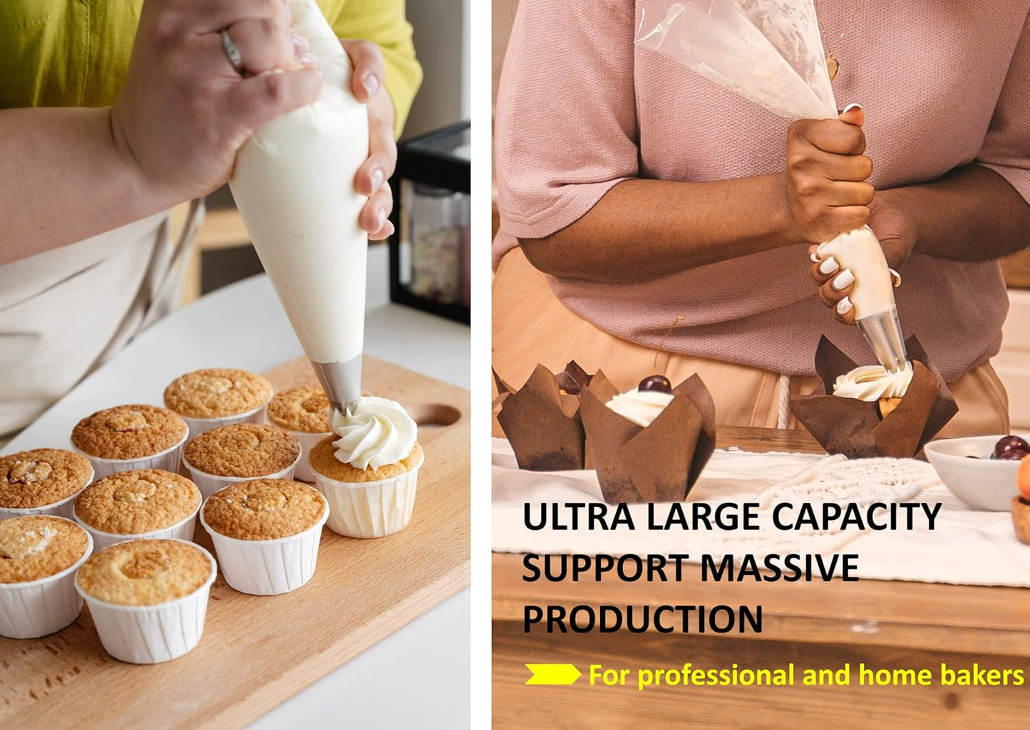 24 Inch Extra Large Piping Bags,100 Pack Disposable Pastry Bags,Thick Anti-Burst Icing Piping Pastry Bags For Frosting Decorating Cake Cupcake Cookie (24 Inch-100 Pack)