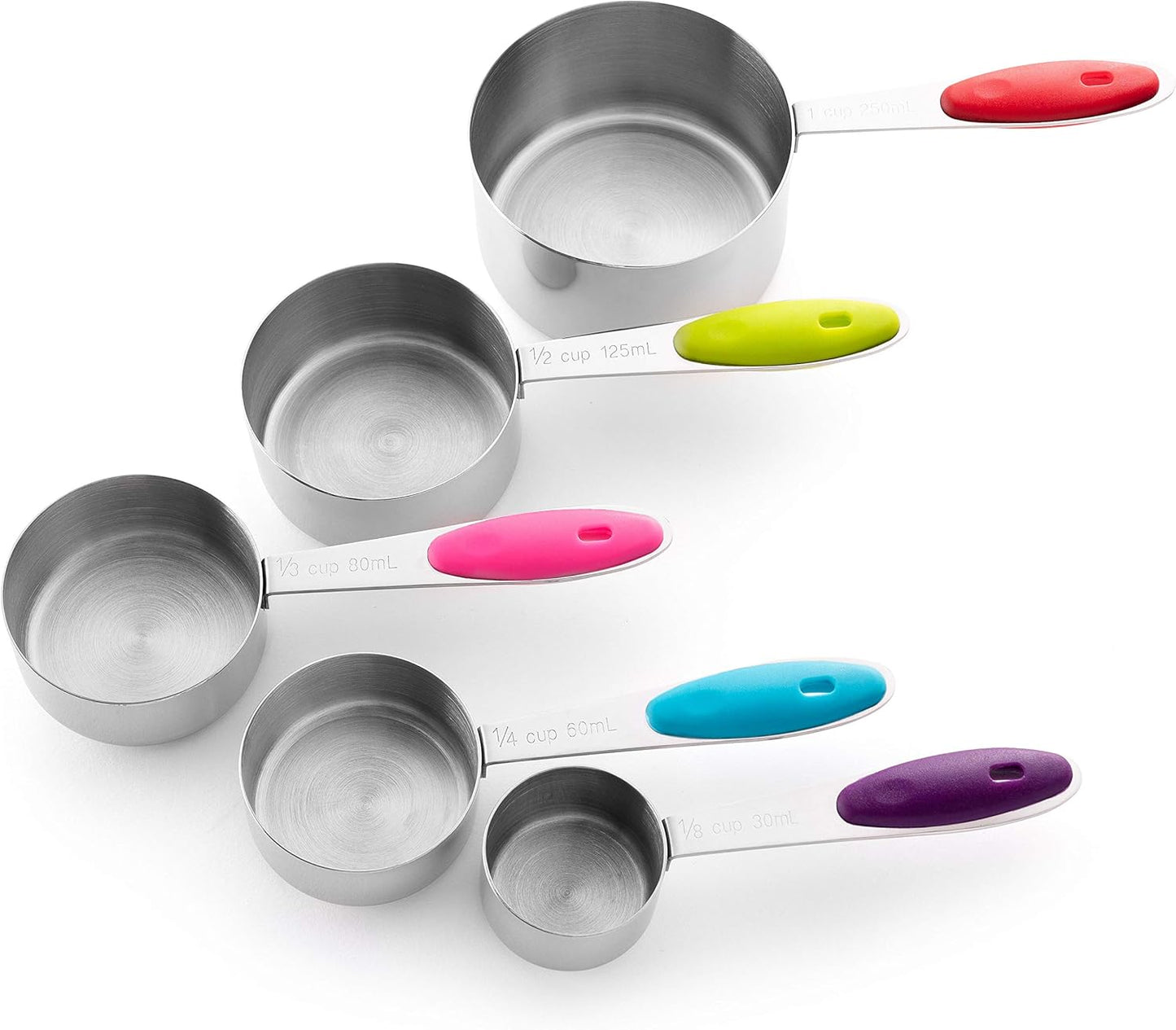 Bellemain Measuring Cups (Stainless Steel with Colored Handles, 5 piece)
