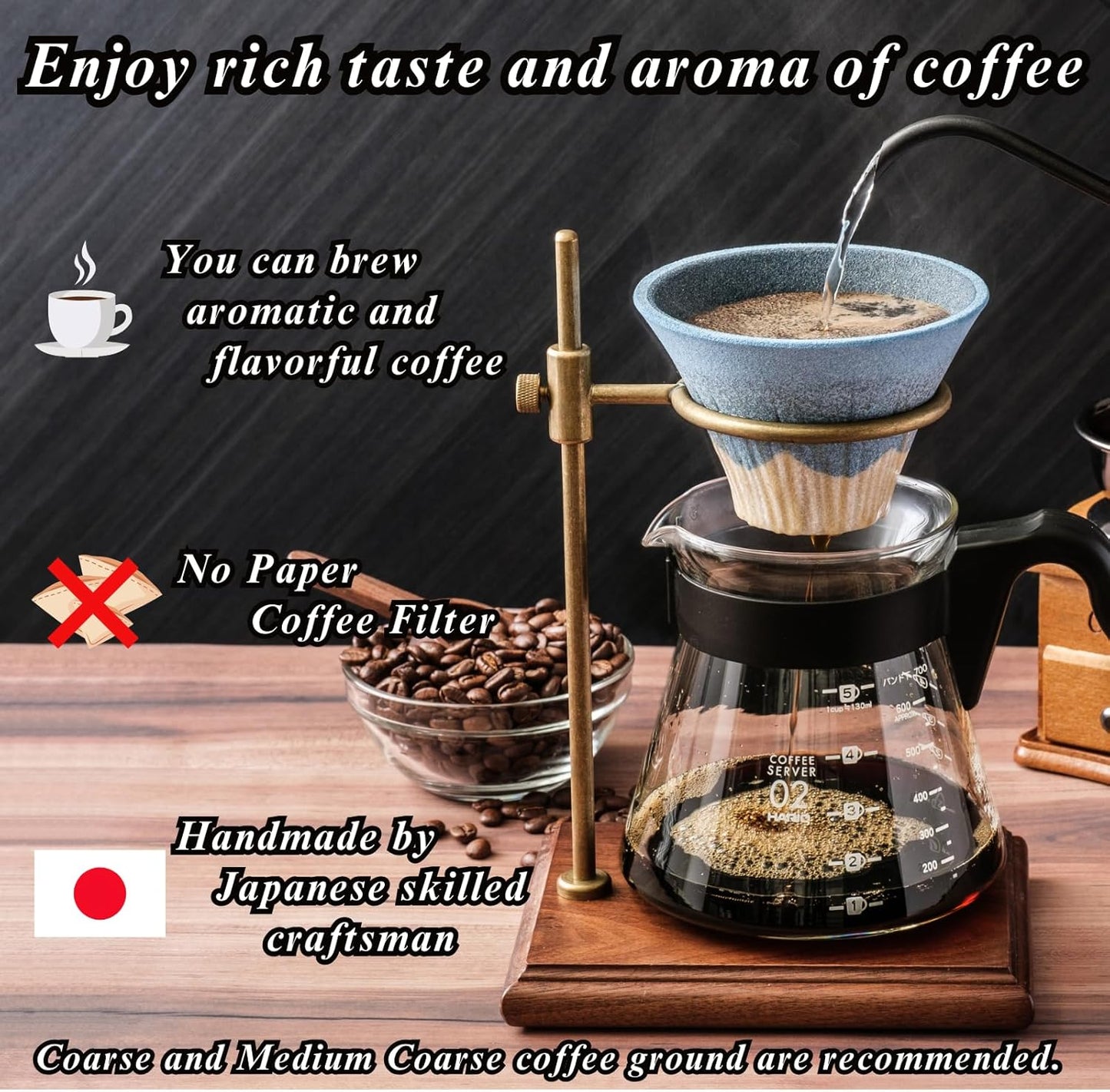 Ceramic Reusable Coffee Filter Dripper Paperless Sustinable Mt. Fuji Made in Japan (Light Green)