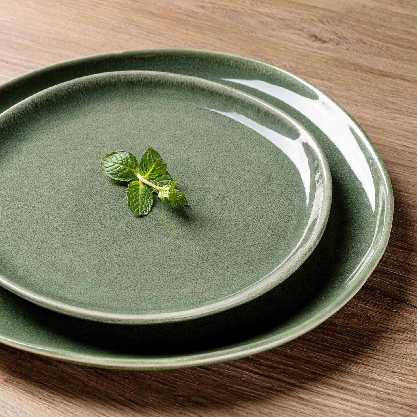 AmorArc 8.5" Ceramic Plates Set of 6 | Handmade Stoneware with Reactive Glaze for Dessert, Salad, Appetizer & Dinner | Microwave/Dishwasher Safe, Scratch Resistant