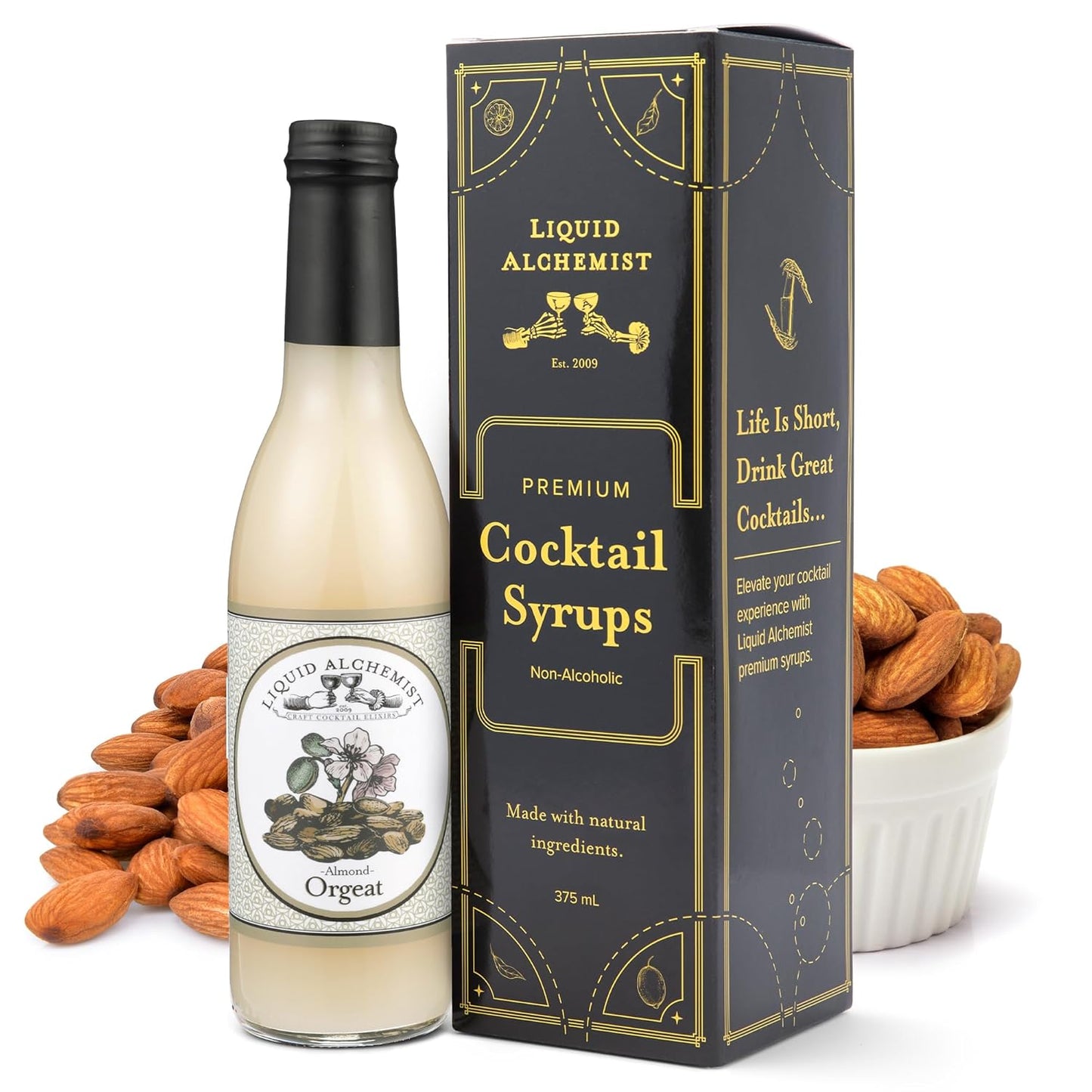 Liquid Alchemist Orgeat Syrup for Cocktails - Real Ingredients Make Our Almond Syrup the Perfect Mai Tai Mix - Non-GMO, Gluten Free & Vegan (12 oz)