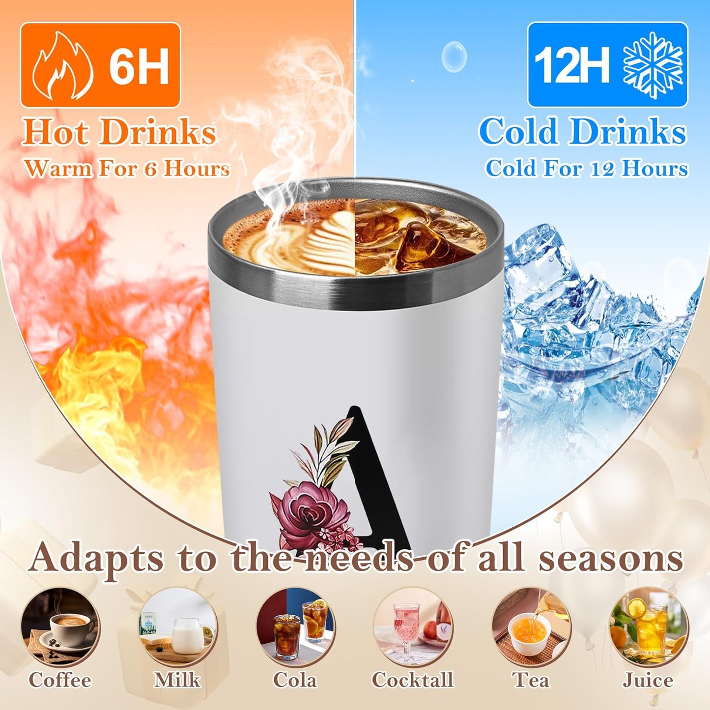 20 Oz Insulated Coffee Cup with Lid Car Tumbler Travel Mug New Mom after Birth First Time Mama Parents Announcement Nurse Newborn Pregnancy Wife Maternity Expecting Gender Neutral Cool Letter Gifts