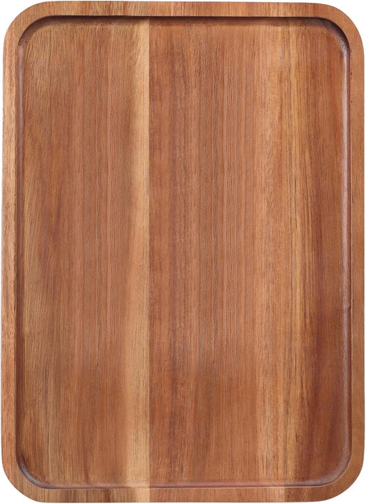 Large Serving Platters Wooden Charcuterie Boards for Party Food Dish Rectangle Acacia Wood Trays Home Decor Cheese Board Snack Appetizer Plates Rectangular Kitchen Dinner Platter Cookie Dessert Tray