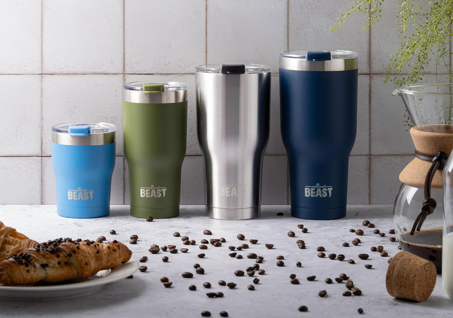 Beast 40 oz Tumbler Stainless Steel Vacuum Insulated Coffee Ice Cup Double Wall Travel Flask (Army Green)