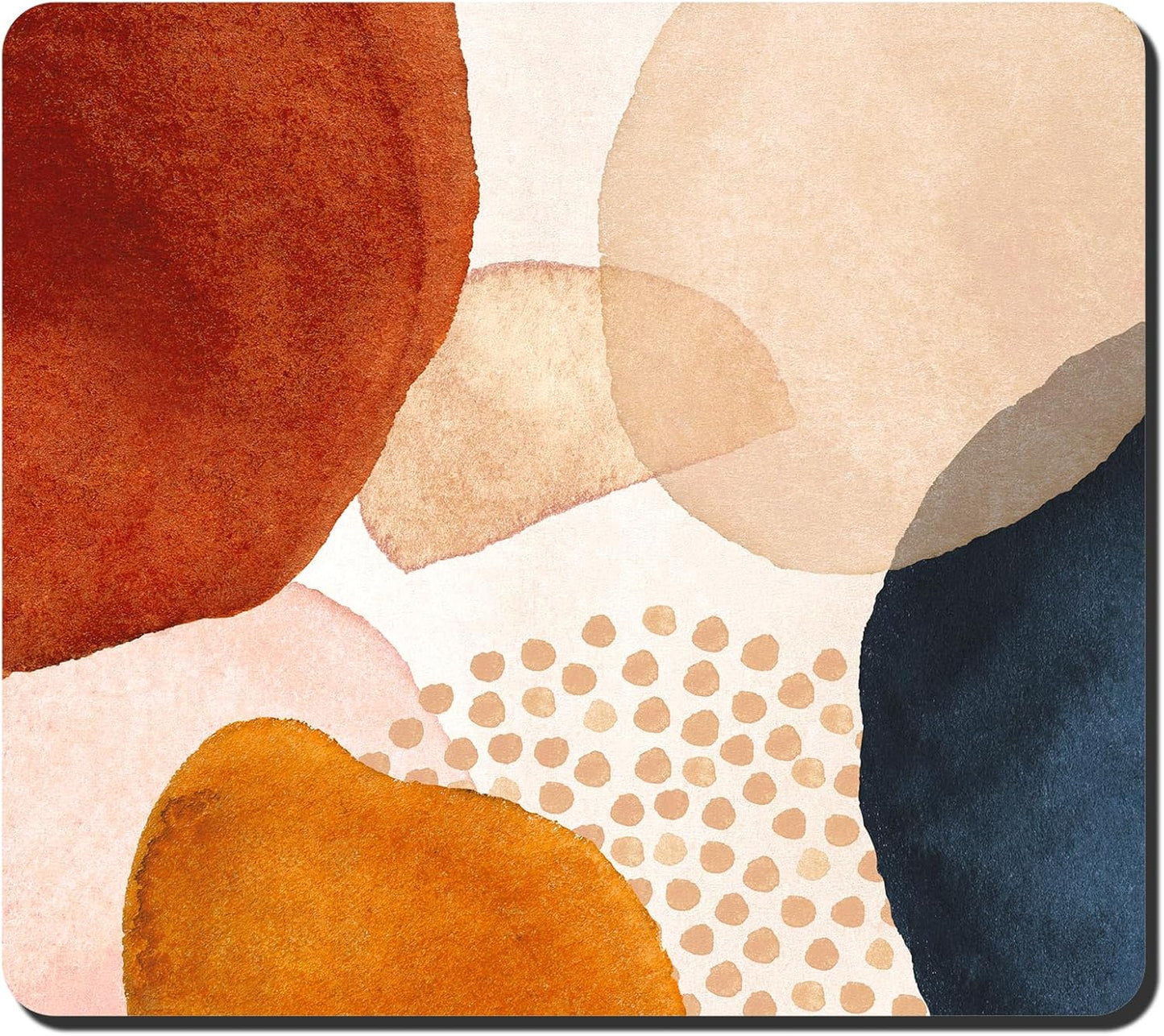 Rnivvi Dish Drying Mat for Kitchen Counter, 16 x 18" Cute Boho Theme Absorbent Heat Resistant Drying Pad with Non-slip Rubber, Coffee Bar Mats for Coffee Machine Dish Rack, Abstract Stones Art