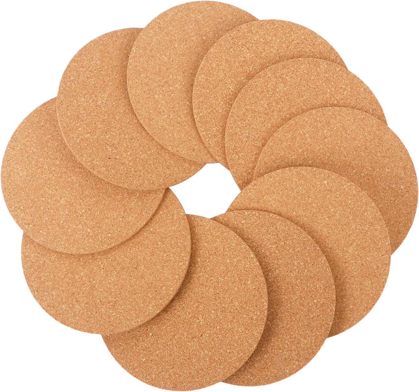 150 Pieces 4 Inch Cork Coasters for Drinks, 100 mm Round Cork Coasters, Non-Slip, Heat-Resistant, Absorbent & Reusable, Perfect for DIY Crafts and Home Tabletop Decoration