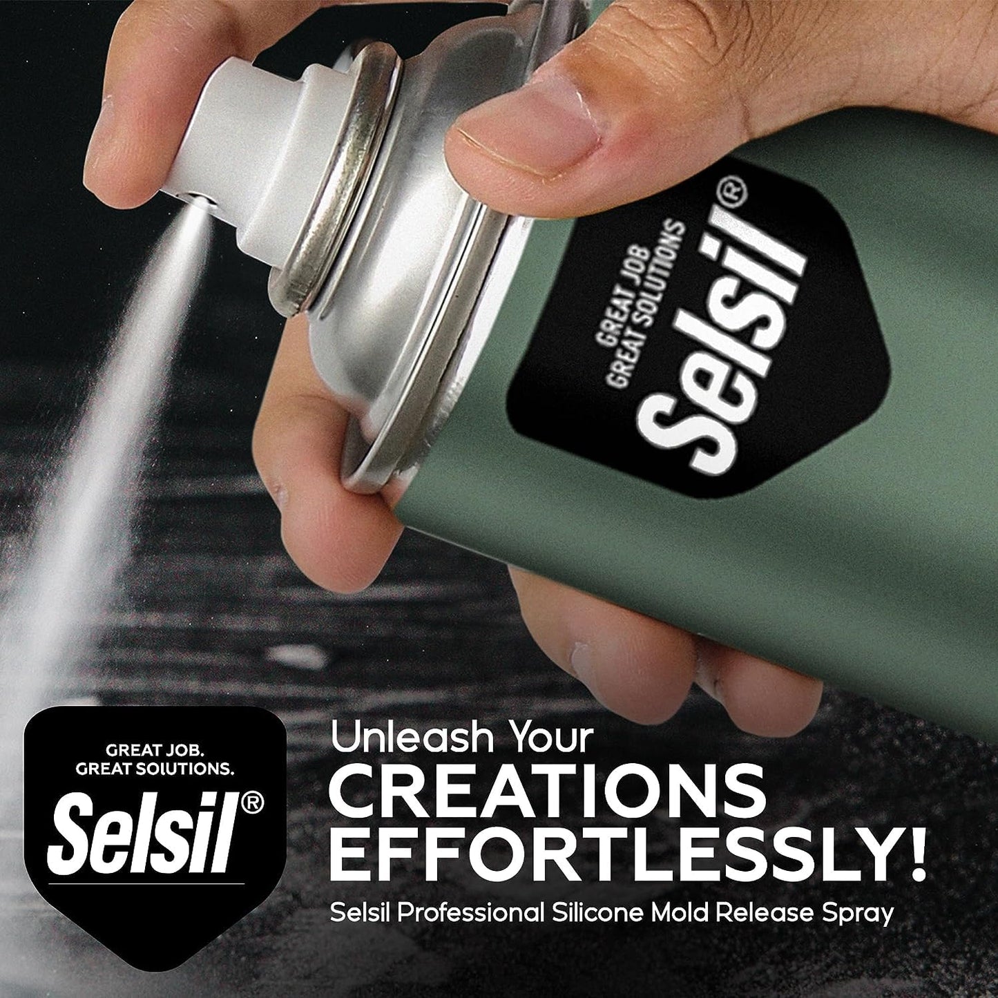 SELSIL Silicone Mold Release Aerosol Spray (4 x 13.5 fl oz) Professional Resin Mold Releaser, Non-Stick, Fast-Drying & Easy Mold Removal, (Pack of 4)