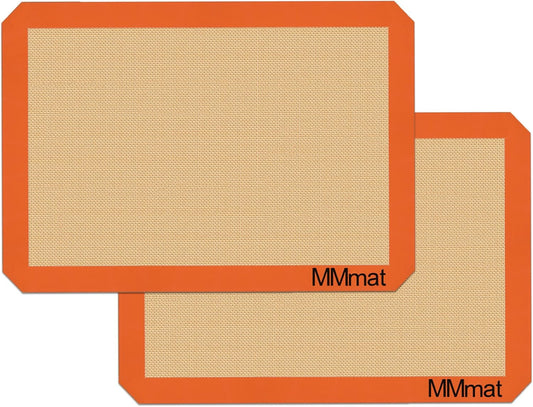 Silicone Baking Mat - Best German Silicone - Non Slip Silicone Baking Sheet, Non Stick Reusable Silicone Mats for Baking, Oven Liner, Counter Mat - 2 Medium-Sheet Size