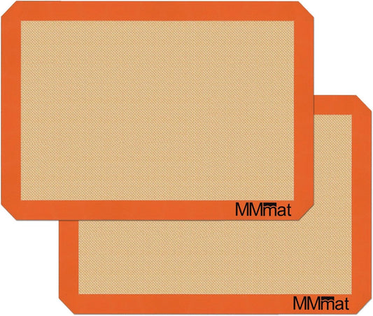 Silicone Baking Mat - Best German Silicone - Non Slip Silicone Baking Sheet, Non Stick Reusable Silicone Mats for Baking, Oven Liner, Counter Mat - Half Sheet Baking Mat, Set of 2