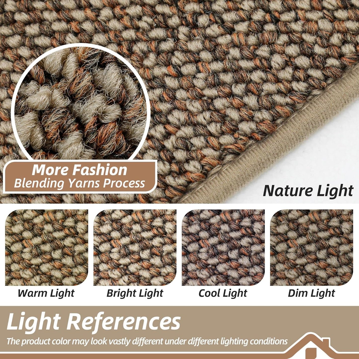 BEQHAUSE Dirt Trapper Door Mat 20" x 48", Non-Slip Washable Doormats Entrance Mat, Dirt Resistant and Absorbent Welcome Mat, Low Profile Floor Mats for Front Back Door and Entryway, Beige