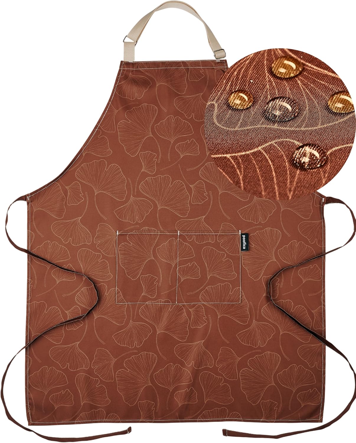 Premium Adjustable Cooking Aprons for Women with Pockets| Poly-Cotton Waterproof Kitchen Apron| Cute Floral Design, Long Ties